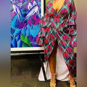 ASOS Pink and Green Maxi Dress